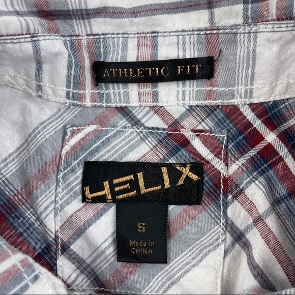 Helix Pearl Snap Shirt Mens Small Gray Athletic Fit Pockets Long Sleeve - Picture 2 of 8